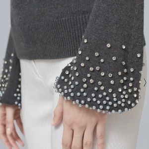 NWT WHBM grey embellished sweater, S, $35
